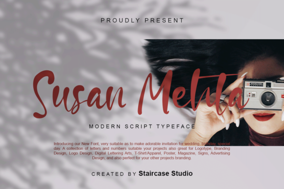 Susan Mehta: A Modern Script Typeface for Branding Projects